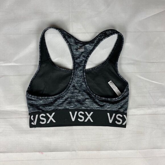 Victoria Secret VSX Gray Black Racerback Sports Bra Size S - Picture 5 of 9